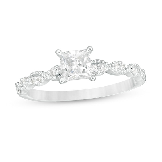 5/8 CT. T.w. Certified Princess-Cut Diamond Engagement Ring in 14K White Gold (I/Si2)