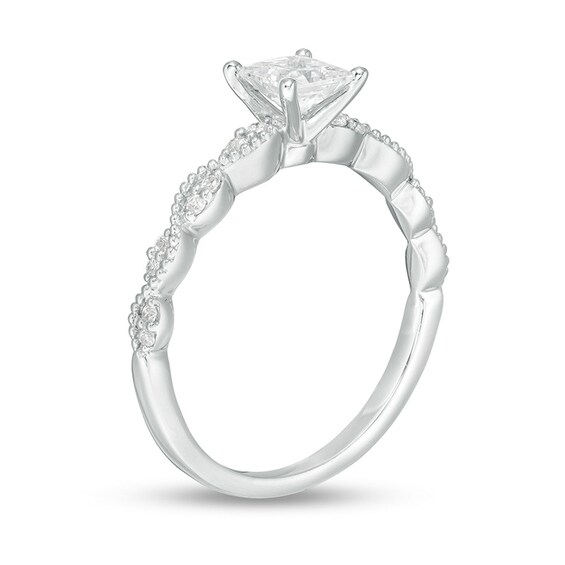 5/8 CT. T.w. Certified Princess-Cut Diamond Engagement Ring in 14K White Gold (I/Si2)