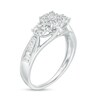 Thumbnail Image 2 of 1/3 CT. T.W. Baguette and Round Composite Diamond Three Stone Ring in 10K White Gold