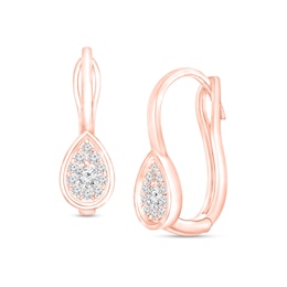 1/8 CT. T.W. Composite Diamond Pear-Shaped Frame Drop Earrings in 10K Rose Gold