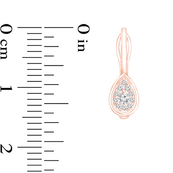 1/8 CT. T.w. Composite Diamond Pear-Shaped Frame Drop Earrings in 10K Rose Gold