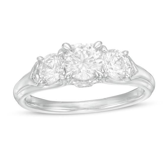 1-1/2 CT. T.w. Certified Diamond Past Present Future® Engagement Ring in 14K White Gold (I/I2)