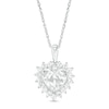 Thumbnail Image 1 of 7.0mm Heart-Shaped Lab-Created White Sapphire Shadow Frame Pendant in Sterling Silver