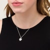 Thumbnail Image 2 of 7.0mm Heart-Shaped Lab-Created White Sapphire Shadow Frame Pendant in Sterling Silver