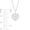 Thumbnail Image 3 of 7.0mm Heart-Shaped Lab-Created White Sapphire Shadow Frame Pendant in Sterling Silver
