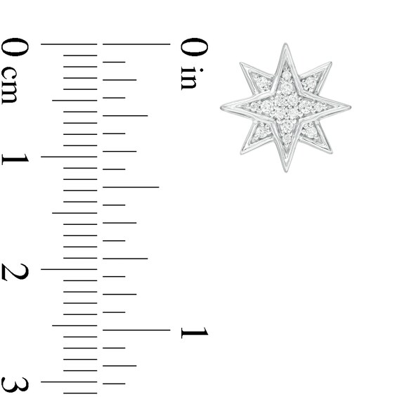 1/6 CT. T.w. Diamond Eight-Point Star Stud Earrings in Sterling Silver
