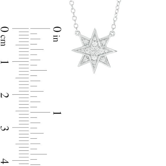 1/8 CT. T.w. Diamond Eight-Point Star Necklace in Sterling Silver