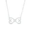 Thumbnail Image 1 of 1/4 CT. T.W. Diamond Mirrored Hearts Necklace in Sterling Silver