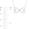 Thumbnail Image 3 of 1/4 CT. T.W. Diamond Mirrored Hearts Necklace in Sterling Silver
