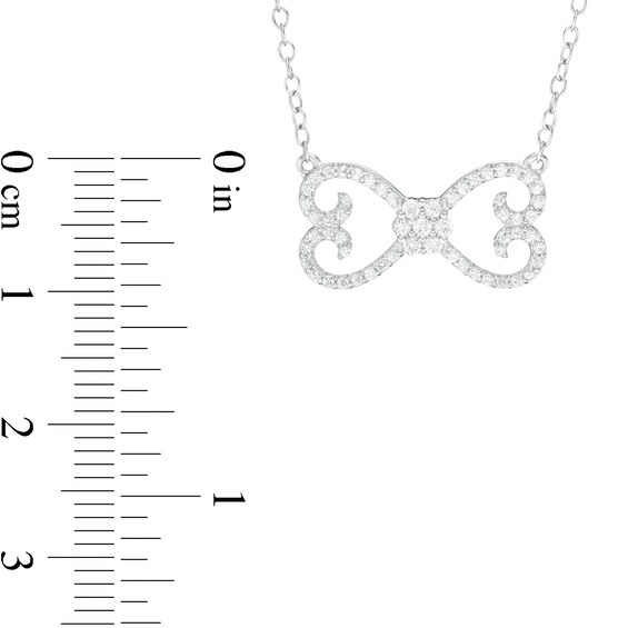 1/4 CT. T.w. Diamond Mirrored Hearts Necklace in Sterling Silver