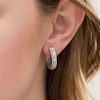 Diamond Accent Vintage-Style Hoop Earrings in Sterling Silver