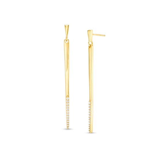 1/5 CT. T.w. Diamond Elongated Stick Drop Earrings in 10K Gold