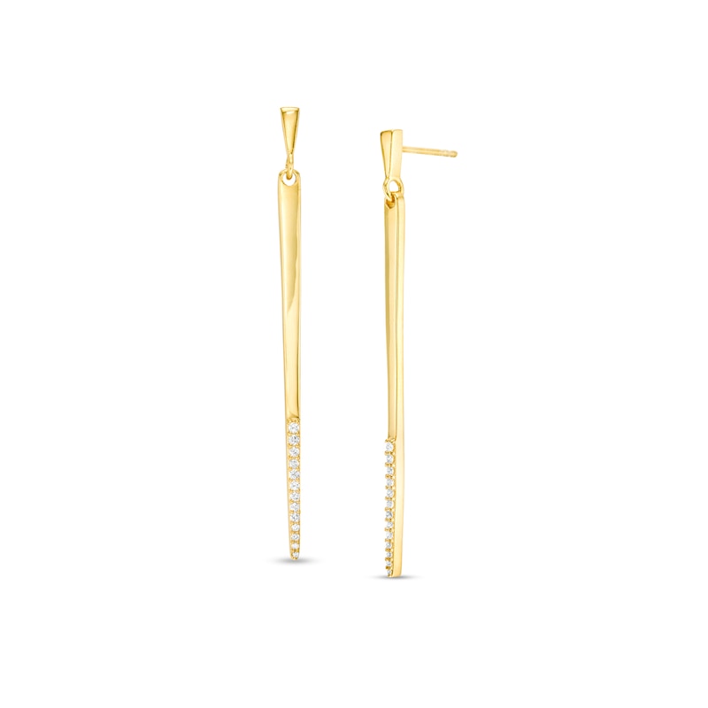 1/5 CT. T.W. Diamond Elongated Stick Drop Earrings in 10K Gold
