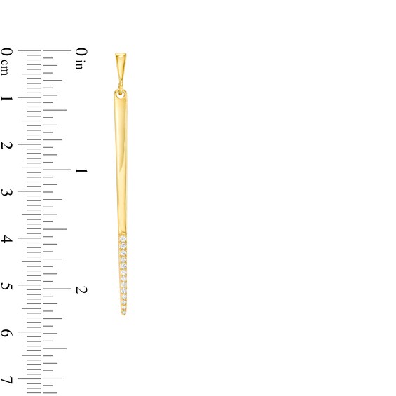 1/5 CT. T.w. Diamond Elongated Stick Drop Earrings in 10K Gold