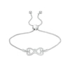 Thumbnail Image 1 of 1/4 CT. T.W. Diamond Mirrored Hearts Bolo Bracelet in Sterling Silver - 8.7"
