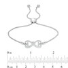 Thumbnail Image 3 of 1/4 CT. T.W. Diamond Mirrored Hearts Bolo Bracelet in Sterling Silver - 8.7"