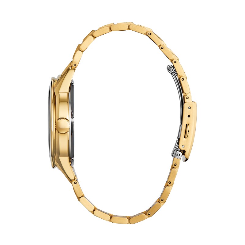 Main Image 2 of Men's Citizen Eco-Drive® Mickey Mouse Limited Edition Diamond Accent Gold-Tone Watch with Red Dial (Model: FE7082-53W)