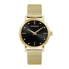 Thumbnail Image 0 of Ladies' Caravelle by Bulova Crystal Accent Gold-Tone Mesh Watch with Black Dial (Model: 44L256)