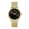 Thumbnail Image 1 of Ladies' Caravelle by Bulova Crystal Accent Gold-Tone Mesh Watch with Black Dial (Model: 44L256)
