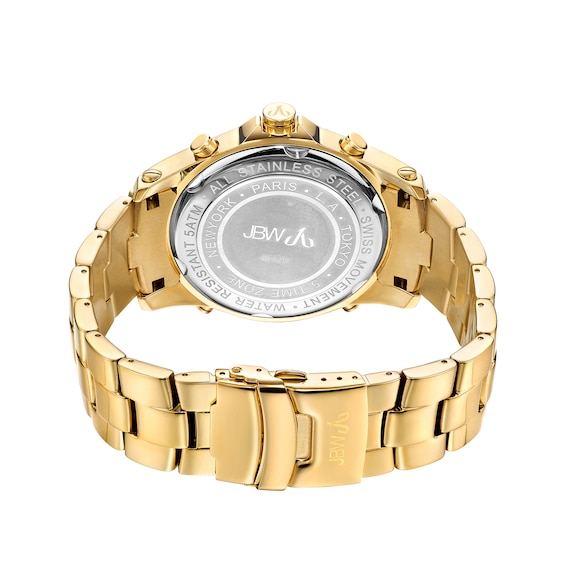 Men's JBW Jet Setter 2-1/3 CT. T.w. Diamond 18K Gold Plate Watch (Model: Jb-6213-A)