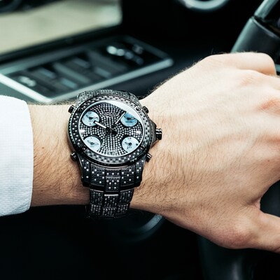 Men S Jbw Jet Setter 2 1 3 Ct T W Diamond Black Ip Watch Model Jb 6213 B Zales