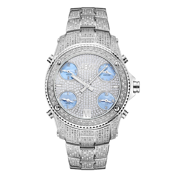 Men's JBW Jet Setter 2-1/3 CT. T.w. Diamond Watch with Silver-Tone Dial (Model: Jb-6213-C)