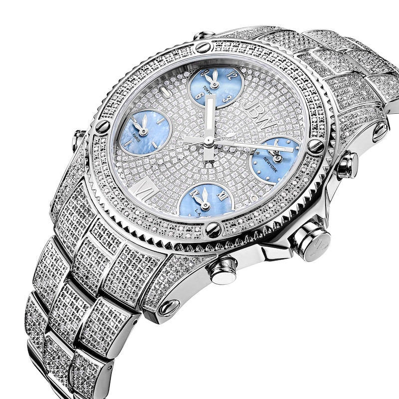 Men's JBW Jet Setter 2-1/3 CT. T.W. Diamond Watch with Silver-Tone Dial (Model: JB-6213-C)