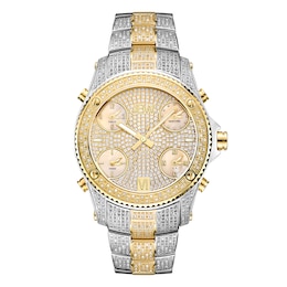 Men's JBW Jet Setter 2-1/3 CT. T.W. Diamond 18K Gold Plate Two-Tone Watch with Gold-Tone Dial (Model: JB-6213-E)