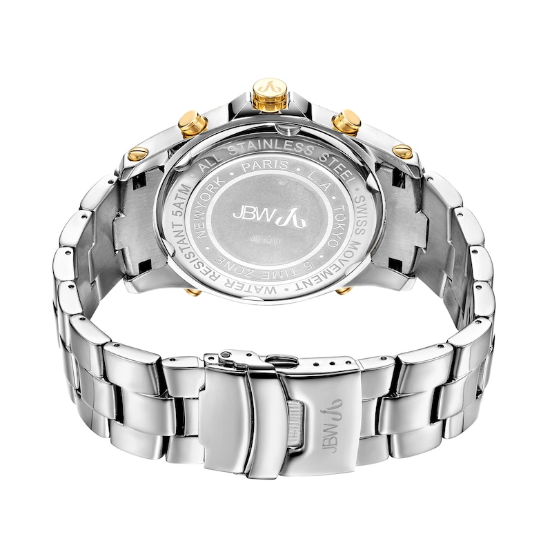 Main Image 3 of Men's JBW Jet Setter 2-1/3 CT. T.W. Diamond 18K Gold Plate Two-Tone Watch with Gold-Tone Dial (Model: JB-6213-E)