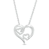 Thumbnail Image 0 of 1/10 CT. T.W. Diamond Triple Swirl Heart Pendant in Sterling Silver