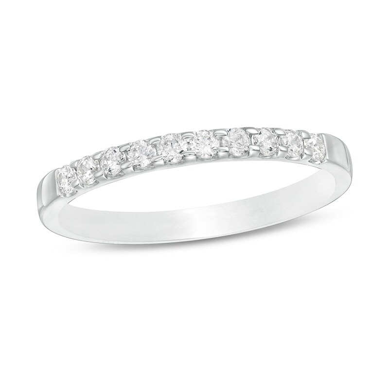 1/4 CT. T.W. Certified Diamond Ten Stone Band in 18K White Gold (I/VS2)