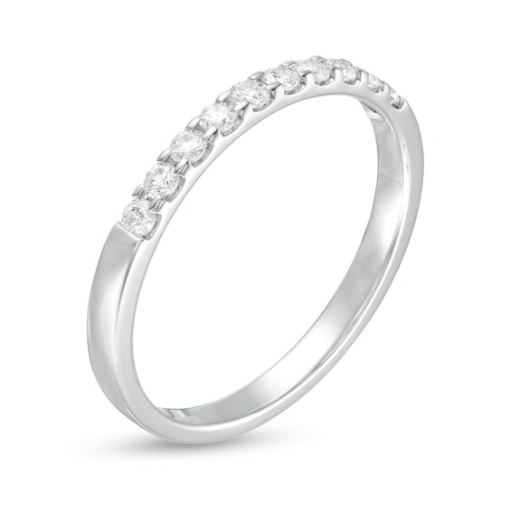 1/4 CT. T.w. Certified Diamond Ten Stone Band in 18K White Gold (I/Vs2)