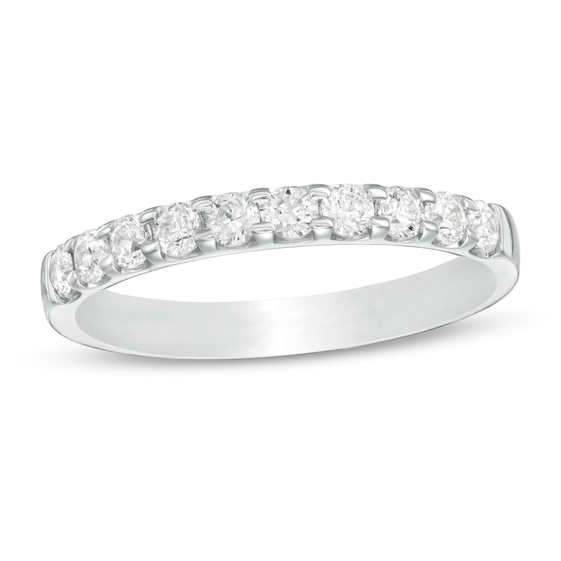 1/2 CT. T.W. Certified Diamond Band in 18K White Gold (I/VS2)