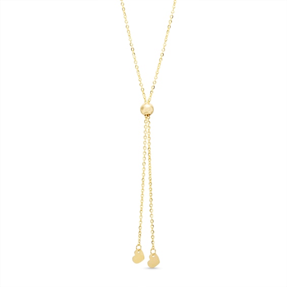 Made in Italy Mirrored Flat-Link and Cable Chain Alternating Triple Strand Bolo Necklace in 14K Gold - 28"