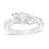 1/2 CT. T.W. Diamond Past Present Future® Bypass Ring in 10K White Gold