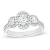 Thumbnail Image 1 of 3/4 CT. T.W. Diamond Past Present Future® Oval Frame Ring in 10K White Gold