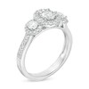 Thumbnail Image 3 of 3/4 CT. T.W. Diamond Past Present Future® Oval Frame Ring in 10K White Gold