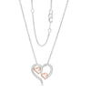 Thumbnail Image 0 of 1/5 CT. T.W. Diamond Triple Swirl Heart Pendant in Sterling Silver and 10K Rose Gold