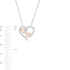 Thumbnail Image 2 of 1/5 CT. T.W. Diamond Triple Swirl Heart Pendant in Sterling Silver and 10K Rose Gold