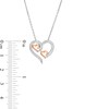 Thumbnail Image 3 of 1/5 CT. T.W. Diamond Triple Swirl Heart Pendant in Sterling Silver and 10K Rose Gold
