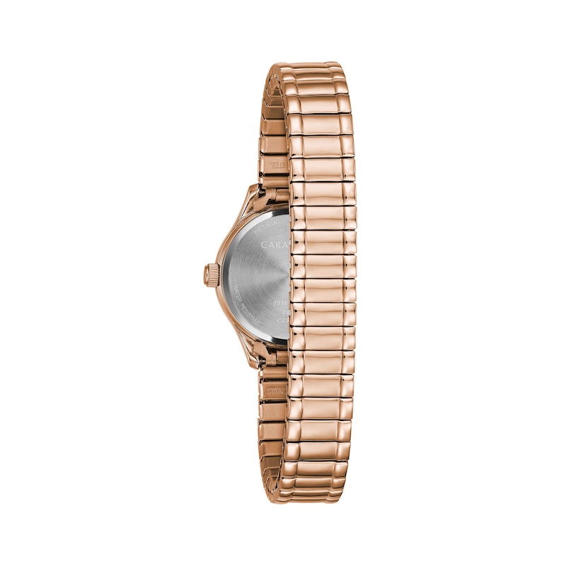 Ladies' Caravelle by Bulova Rose-Tone Expansion Watch with Silver-Tone Dial (Model: 44L254)