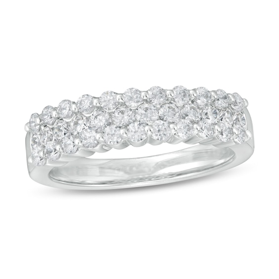 1 CT. T.w. Diamond Multi-Row Band in 14K White Gold