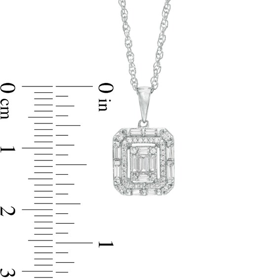 1/3 CT. T.W. Composite Diamond Double Octagonal Frame Pendant in 10K White Gold 1/3 CT. T.W. Composite Diamond Double Octagonal Frame Pendant in 10K White Gold