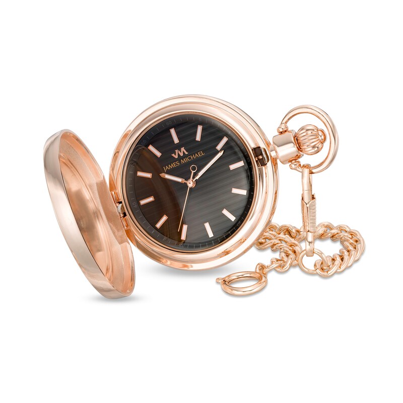 Main Image 1 of Men's James Michael Rose-Tone Pocket Watch with Black Dial (Model: PQA181143C)