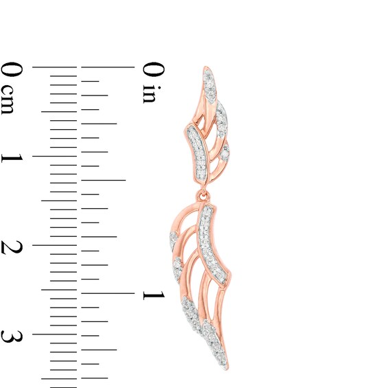 1/4 CT. T.W. Diamond Wing Drop Earrings in 10K Rose Gold 1/4 CT. T.W. Diamond Wing Drop Earrings in 10K Rose Gold