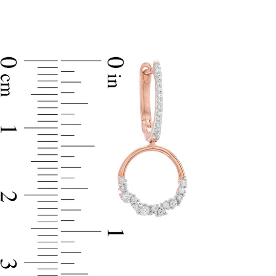 1/4 CT. T.W. Diamond 1/4 CT. T.W. Diamond Scatter Circle Drop Earrings in 10K Rose Gold