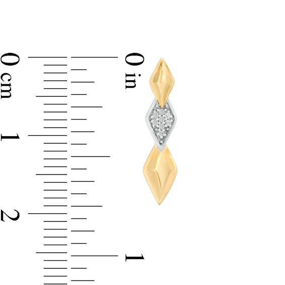 1/20 CT. T.W. Diamond Graduated Geometric Triple Drop Earrings in 10K Gold 1/20 CT. T.W. Diamond Graduated Geometric Triple Drop Earrings in 10K Gold