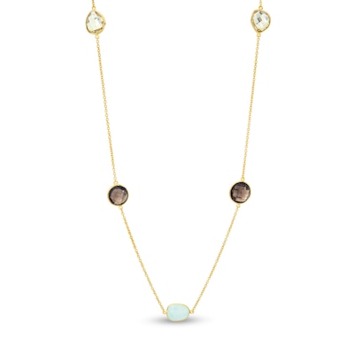 Gemstone Necklace Quartz Jewellery Quartz Necklace Lemon Necklace 14ct Rolled Gold Necklace Lemon Quartz Necklace