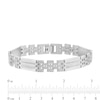 Thumbnail Image 3 of Men's 1/3 CT. T.W. Diamond Double Row Link Bracelet in Stainless Steel - 8.5"