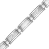 Thumbnail Image 1 of 1/10 CT. T.W. Diamond Slant Row Link Bracelet in Stainless Steel
